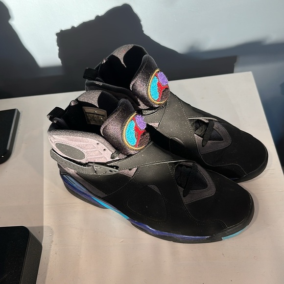 Rare JORDAN Multicolor, Men's 8 Retro GS Aqua Sneakers Size 10 - Picture 5 of 13